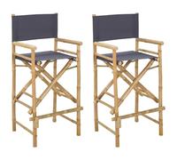 vidaXL Silla de Director Plegable 2 pcs Natural Bambú, Un Taburete Moderno, Plegable para Uso en casa o al Aire Libre, Hecho de bambú, práctico y Muy versátil