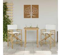 vidaXL Silla de director plegable 2 uds. Natural Bambú