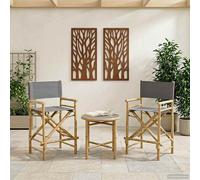vidaXL Silla de director plegable 2 uds. Natural Bambú