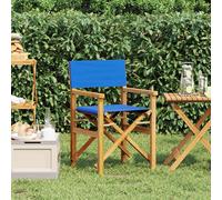Vidaxl silla de director plegable madera maciza de teca azul