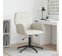 vidaXL Silla de Escritorio giratoria 54 x 55 x 90 cm Crema Terciopelo