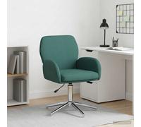 vidaXL Silla de Escritorio giratoria 54 x 58 x 90 cm Verde Oscuro Tela
