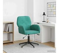 Silla giratoria vidaXL, 54 x 55 x 90 cm, color turquesa, tapizada en terciopelo