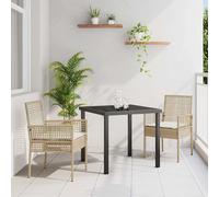 vidaXL Silla de Jardín 2 pcs Beige 55 x 53 x 85 cm ratán sintético