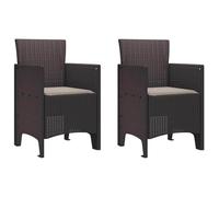 vidaXL Silla de Jardín 2 pcs Marrón 53 x 49 x 85 cm Polipropileno, Asientos para jardín y terraza, sillas rectangulares Modernas, Muebles de Patio duraderos, Opciones ergonómicas al Aire Libre