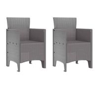 vidaXL Silla de jardín 2 piezas Gris claro 53x49x85 cm Polipropileno