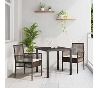 vidaXL Silla de Jardín 2 uds. Marrón ratán sintético