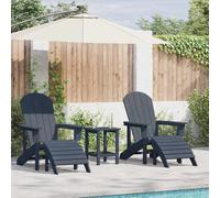 vidaXL Silla de Jardín 3 pcs Azul Marino Polietileno