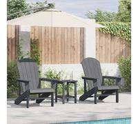 vidaXL Silla de Jardín 3 pcs Gris Claro Polietileno