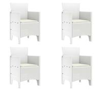 vidaXL Silla de jardín con cojín 4 piezas 53 x 49 x 85 cm Polipropileno