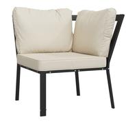 vidaXL Silla de jardín de acero con cojines 76x76x79 cm Gris y Arena