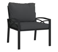Vidaxl silla de jardín acero con cojines gris 68x76x79 cm