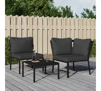 vidaXL Silla de jardín acero con cojines gris 76x76x79 cm