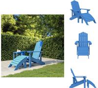 vidaXL Silla de jardín Adirondack con reposapiés, fabricada en HDPE, color azul aguamarina - Sillas de jardín
