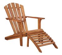vidaXL Silla de jardín Adirondack con reposapiés madera acacia maciza