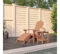 Silla De Jardín Adirondack Con Reposapiés Y Mesa Hdpe Marrón Vidaxl
