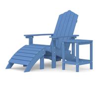 Silla Jardín Adirondack Con Reposapiés Y Mesa Hdpe Aguamarina Vidaxl