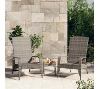 vidaXL Silla de jardín Adirondack de ratán sintético gris