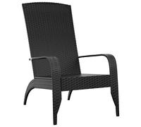vidaXL Silla de jardín Adirondack ratán sintético negro