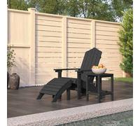 vidaXL Silla de jardín Adirondack con reposapiésmesa HDPE
