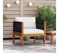 vidaXL Silla de jardín con cojín madera maciza de acacia