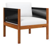 vidaXL Silla de jardín con cojín madera maciza de acacia