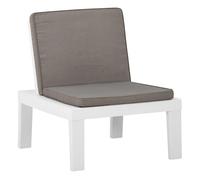 vidaXL Silla de jardín con cojín plástico blanco