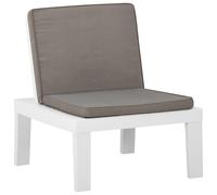 vidaXL Silla de jardín con cojín plástico blanco