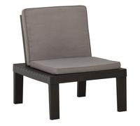 vidaXL Silla de jardín con cojín plástico gris