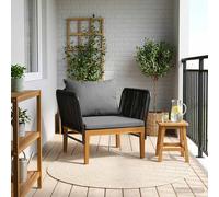 vidaXL Silla de jardín con Cojines Madera de Acacia Sólida y Cuerda