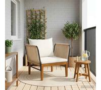 vidaXL Silla de jardín con cojines Madera de Acacia Sólida y Cuerda