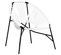vidaXL Silla de jardín con forma de huevo de ratán sintético Blanco y Negro