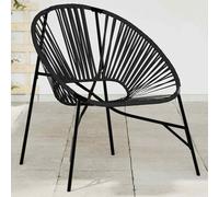vidaXL Silla de jardín con forma de huevo de ratán sintético negro