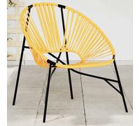 vidaXL Silla de jardín con forma huevo amarillo y negro
