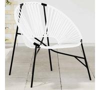 vidaXL Silla de jardín con forma huevo ratán sintético blanco y negro