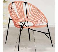 vidaXL Silla de jardín con forma huevo ratán sintético naranja y negro