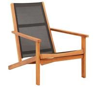 vidaXL Silla de jardín madera maciza de eucalipto y textilene negro