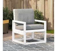 vidaXL Silla de jardín madera maciza de pino blanco 57,5x63x76 cm