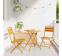 vidaXL Silla de jardín plegable 2 uds. Mostaza