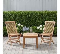 vidaXL Silla de jardín plegable 2 uds. Natural Madera de teca maciza