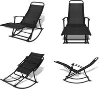 vidaXL Silla de jardín plegable, color - Silla de jardín - Sillas de jardín - Silla mecedora - Sillas mecedoras