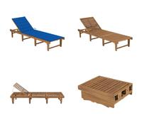 vidaXL: Silla de jardín plegable con cojín, de madera de acacia maciza. Silla de sol, tumbonas, silla de jardín de madera, tumbonas de madera