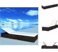 vidaXL Silla de jardín reclinable con cojín, de ratán sintético, color marrón - Sillas de jardín