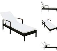 vidaXL Silla de jardín reclinable con cojín, de ratán sintético, color marrón - Sillas de jardín