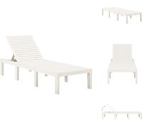 vidaXL Silla de jardín reclinable, plástico, blanca - Sillas de jardín