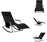 vidaXL Silla de jardín reclinable, tela Textilene, negra y gris - Sillas de jardín