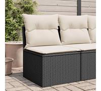 vidaXL Silla de jardín sin reposabrazos con cojines ratán PE negro