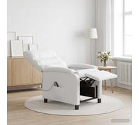 vidaXL Silla de masajes reclinable Blanco Cuero sintético