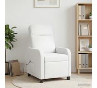 vidaXL Silla de masajes reclinable Blanco Tela