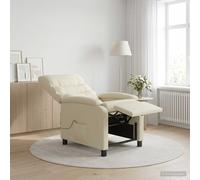 vidaXL Silla de masajes reclinable Crema Cuero sintético